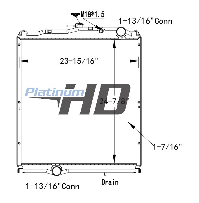 Mitsubishi-Fuso Plastic / Aluminum Radiator