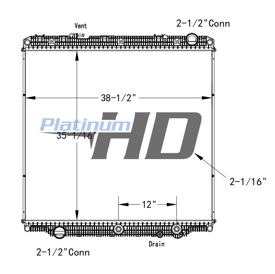 Freightliner Plastic / Aluminum Radiator (With Oil Cooler)