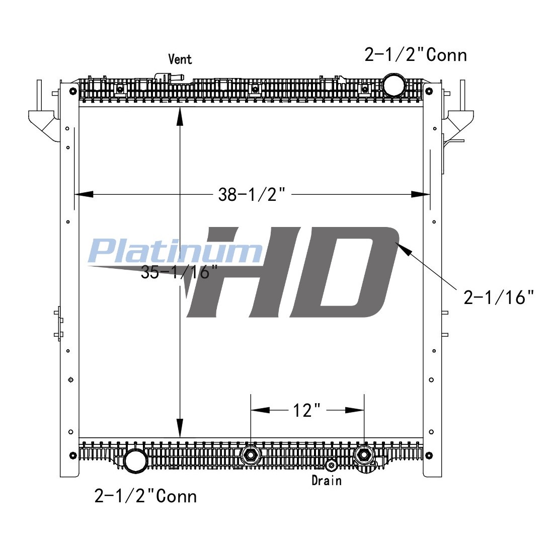 Freightliner Plastic / Aluminum Radiator (With Oil Cooler) (With Framework)