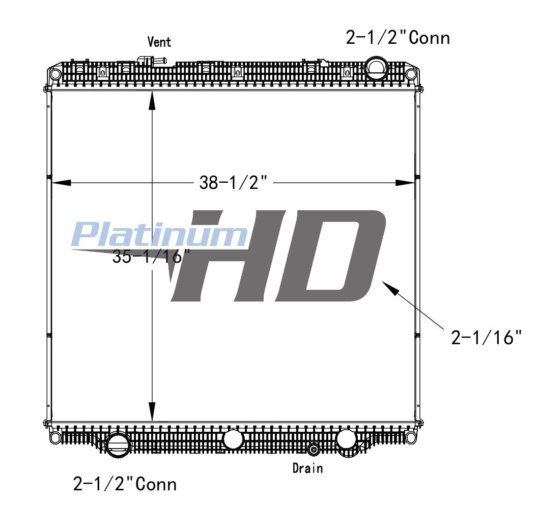 Freightliner Plastic / Aluminum Radiator (Without Oil Cooler)