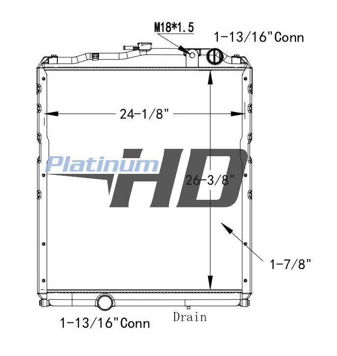 Mitsubishi Fuso Plastic / Aluminum Radiator (With Framework)