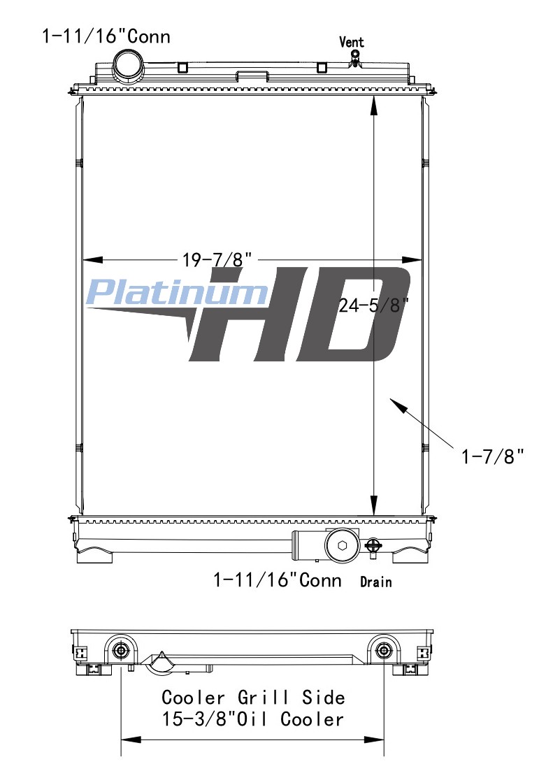 Mitsubishi Fuso Plastic / Aluminum Radiator