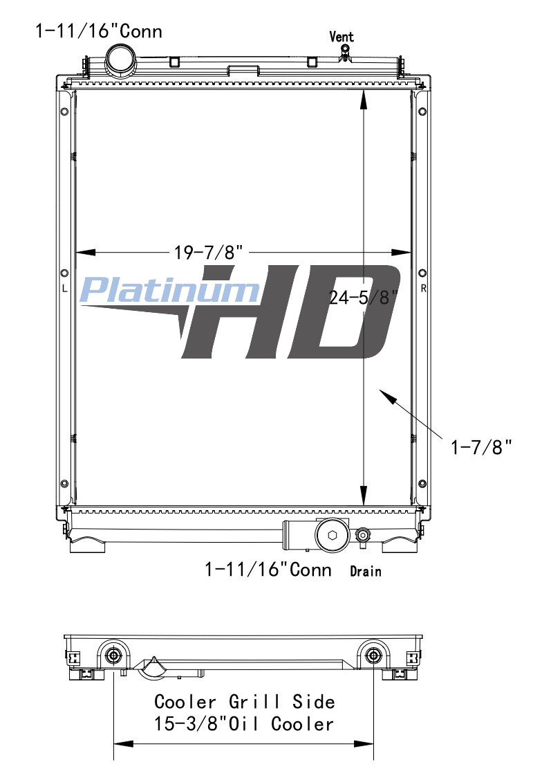 Mitsubishi Fuso Plastic / Aluminum Radiator
