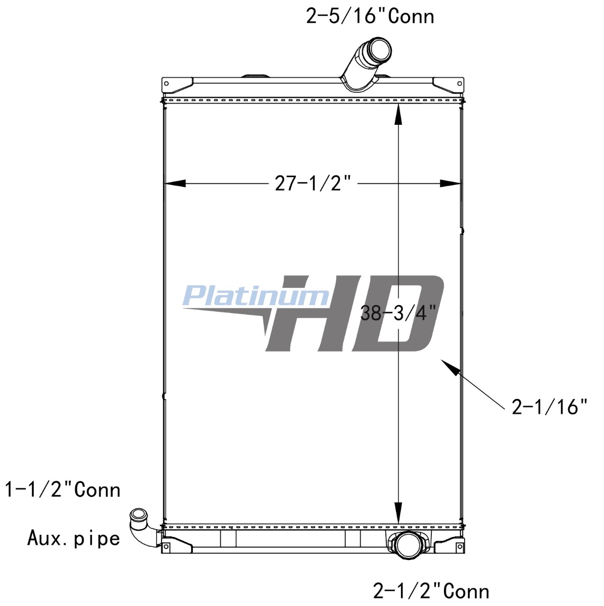Mack All Aluminum Radiator (Without Framework) (Without Oil Cooler)