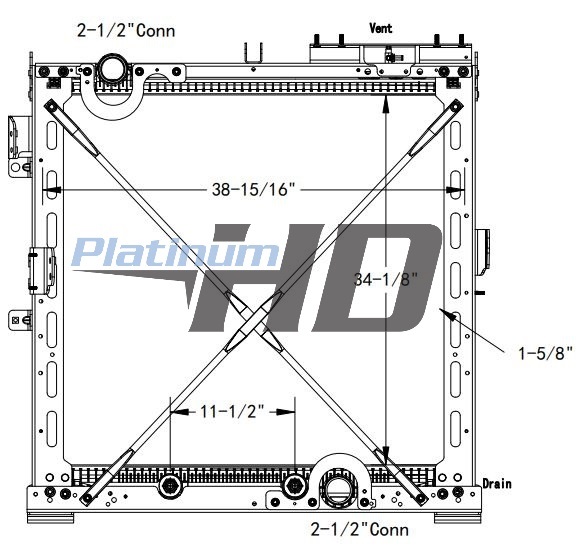 International / Navistar Plastic / Aluminum Radiator (With Framework)