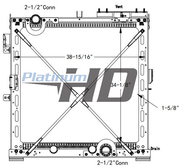 International / Navistar Plastic / Aluminum Radiator (With Framework)