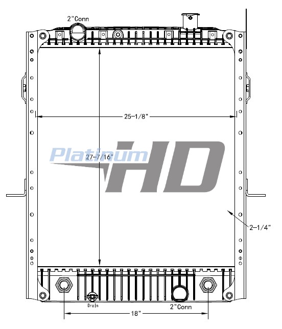 Freightliner Plastic / Aluminum Radiator (With Framework)