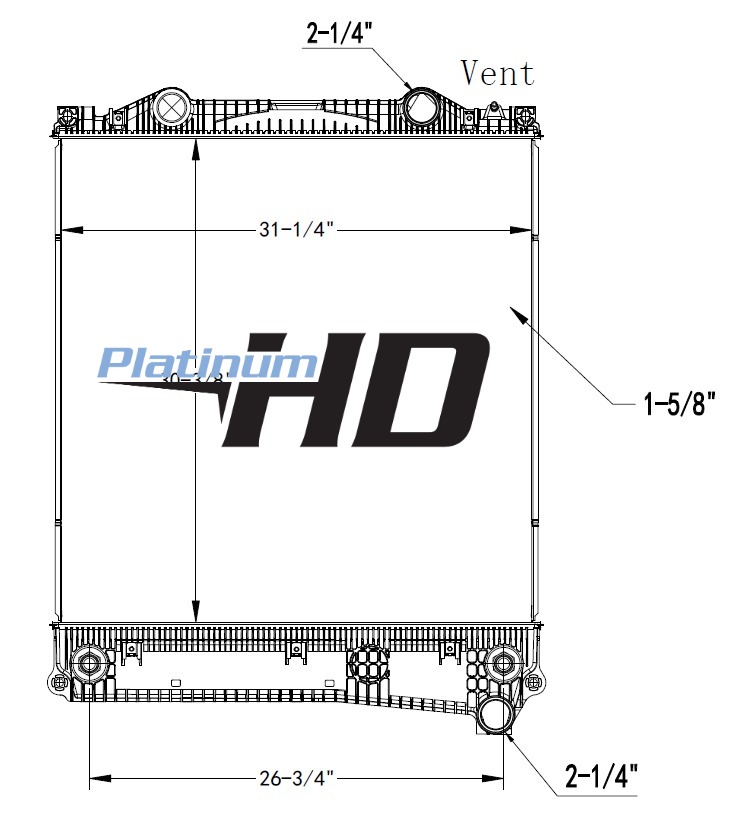 Kenworth-Peterbilt Plastic / Aluminum Radiator (With Oil Cooler)