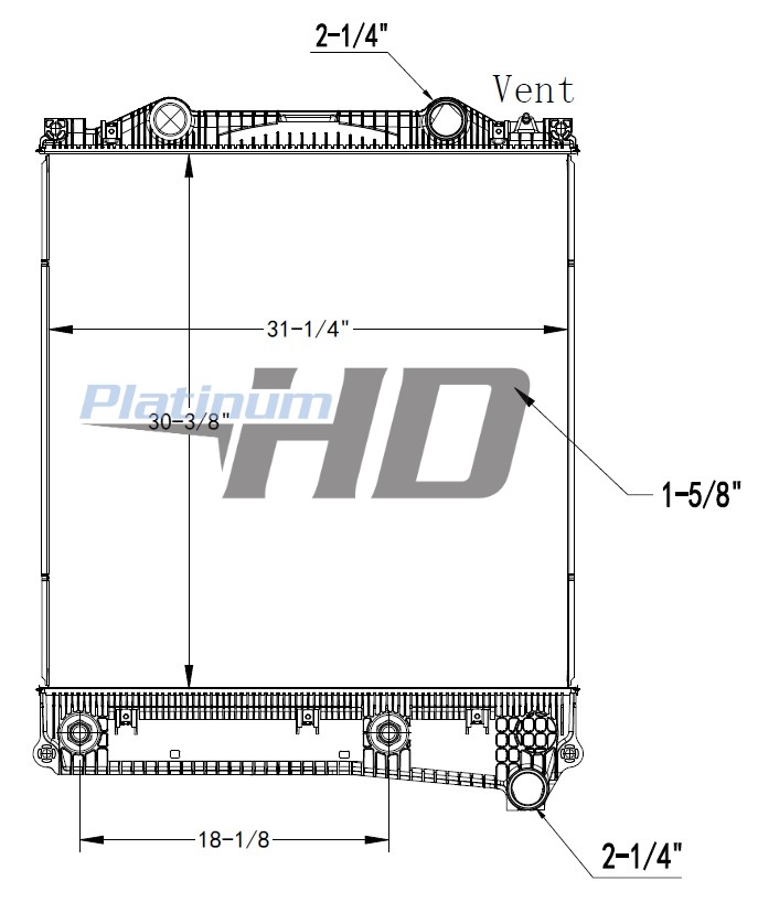 Kenworth-Peterbilt Plastic / Aluminum Radiator (With Oil Cooler)