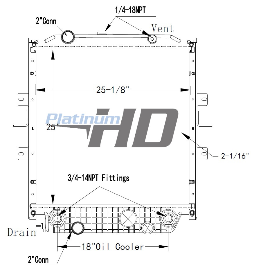 Bluebird Bus Plastic / Aluminum Radiator